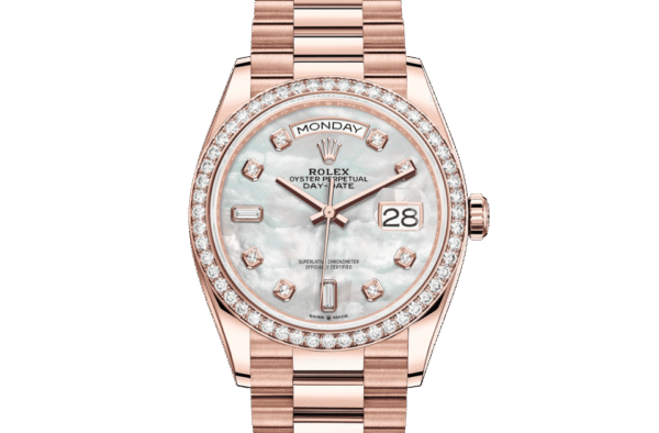 Rolex Day-Date 36 Oyster 36 mm Everose gold and diamonds m128345rbr-0028