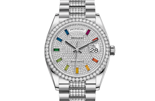 Rolex Day-Date 36 Oyster 36 mm white gold and diamonds m128349rbr-0012